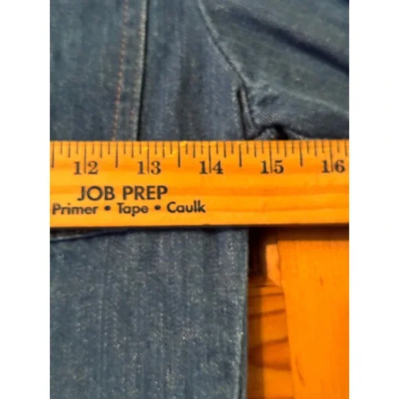 Vintage Landlubber Denim Dress Blue Snap Front Midi 70s Western Long Sleeve 7 - Picture 5 of 12